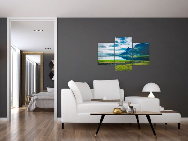 Slika jezera s planinama (90x60 cm)