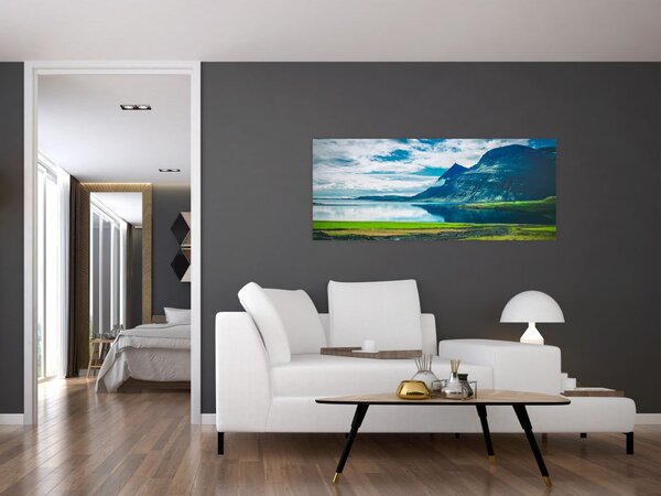 Slika jezera s planinama (120x50 cm)