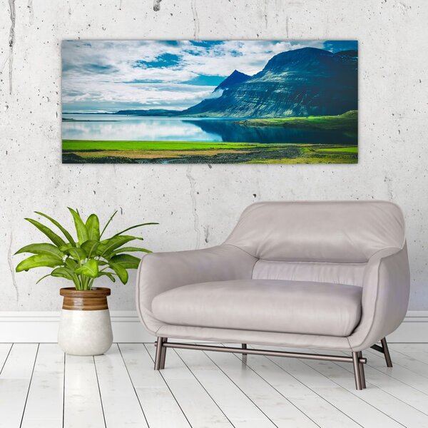 Slika jezera s planinama (120x50 cm)