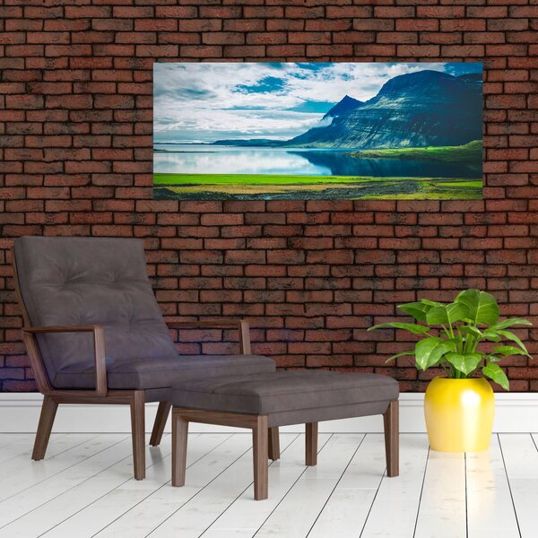Slika jezera s planinama (120x50 cm)