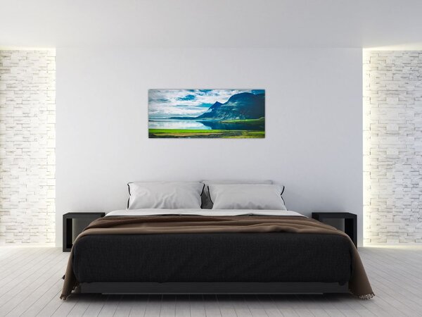 Slika jezera s planinama (120x50 cm)