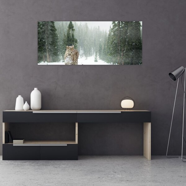 Slika leoparda u snijegu (120x50 cm)