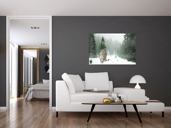 Slika leoparda u snijegu (90x60 cm)