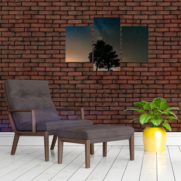 Slika noćnog neba s drvećem (90x60 cm)