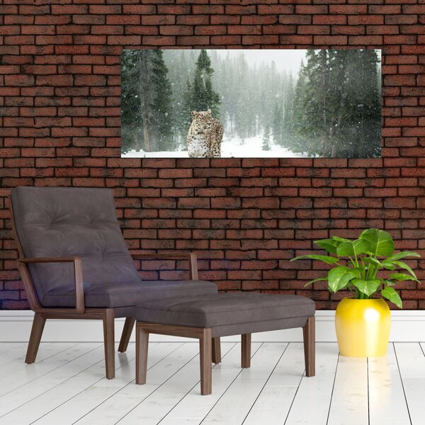 Slika leoparda u snijegu (120x50 cm)