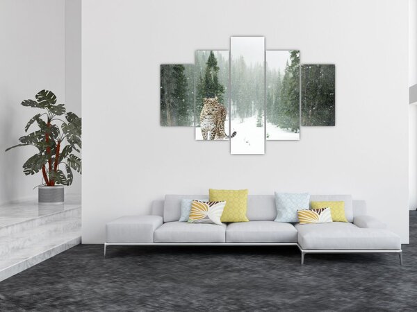 Slika leoparda u snijegu (150x105 cm)