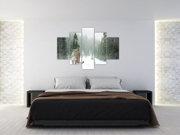 Slika leoparda u snijegu (150x105 cm)