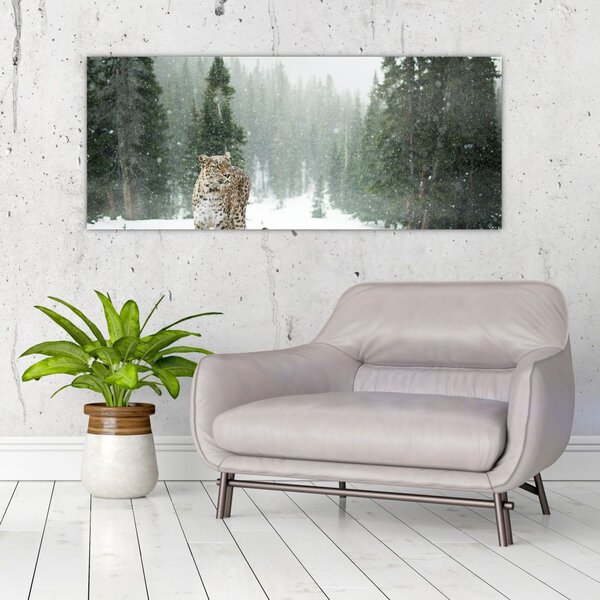 Slika leoparda u snijegu (120x50 cm)