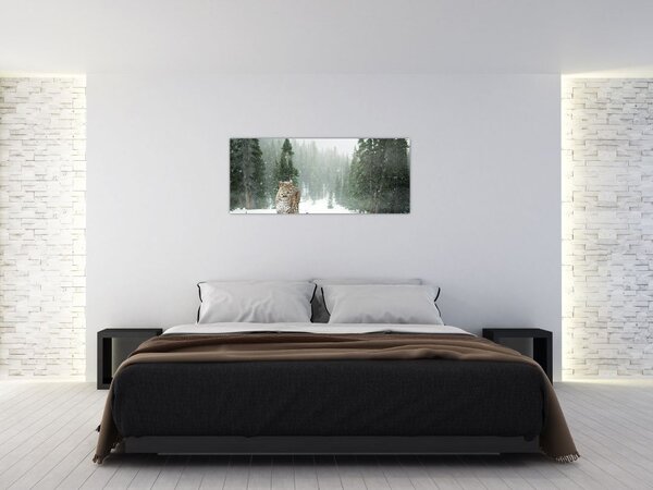 Slika leoparda u snijegu (120x50 cm)