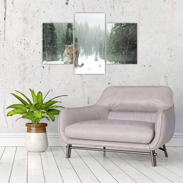 Slika leoparda u snijegu (90x60 cm)