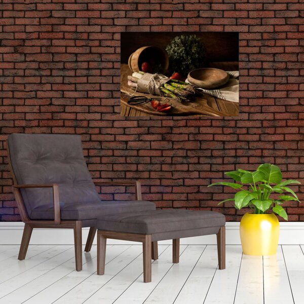 Slika šparoga na stolu (70x50 cm)