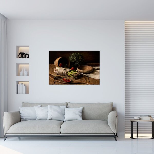 Slika šparoga na stolu (90x60 cm)