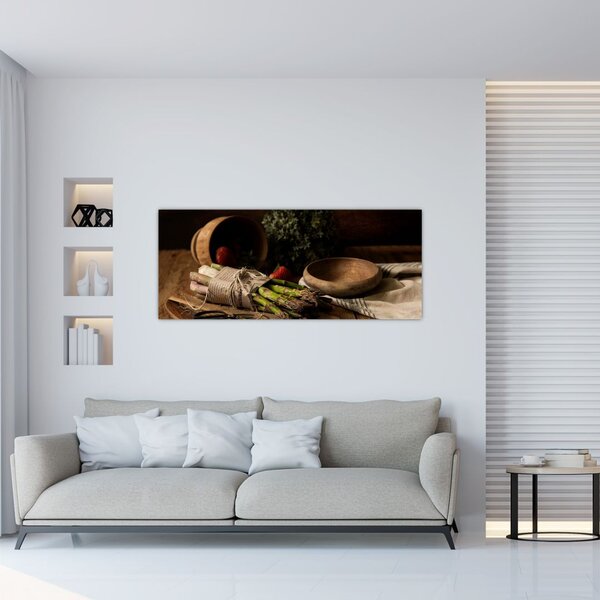 Slika šparoga na stolu (120x50 cm)
