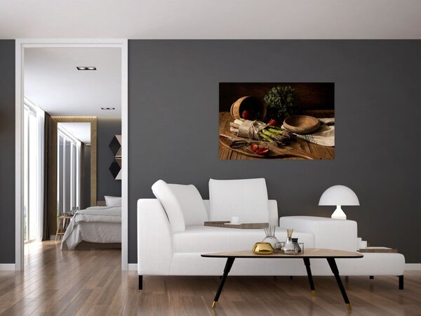 Slika šparoga na stolu (90x60 cm)