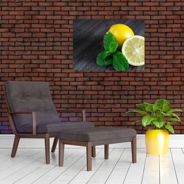 Slika limuna i mente na stolu (70x50 cm)