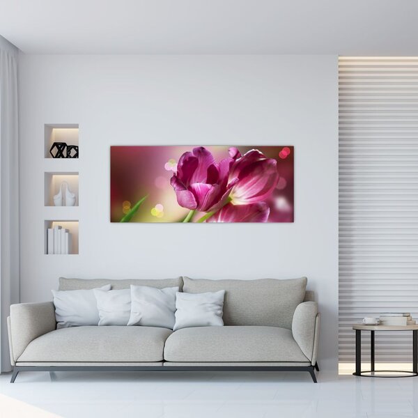 Slika ružičastih tulipana (120x50 cm)