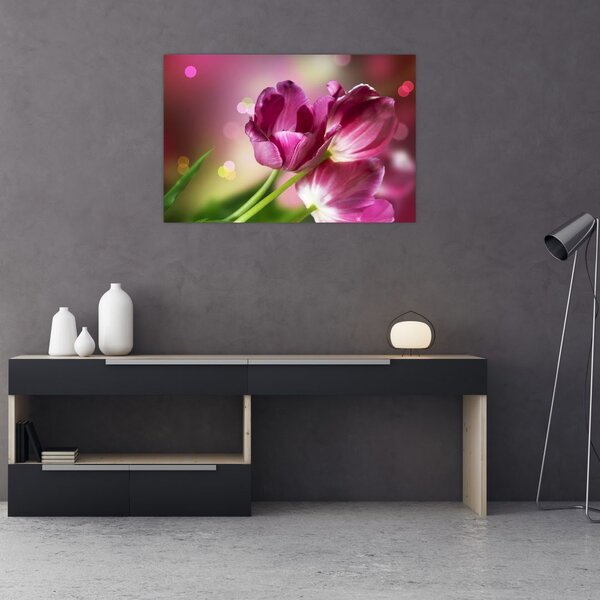 Slika ružičastih tulipana (90x60 cm)