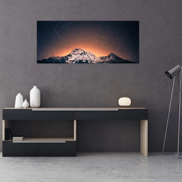 Slika noćnog neba s planinom (120x50 cm)