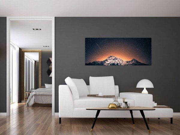 Slika noćnog neba s planinom (120x50 cm)