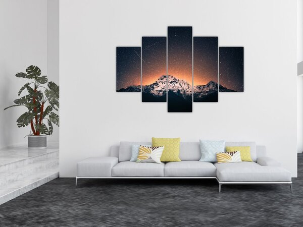 Slika noćnog neba s planinom (150x105 cm)