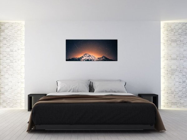 Slika noćnog neba s planinom (120x50 cm)