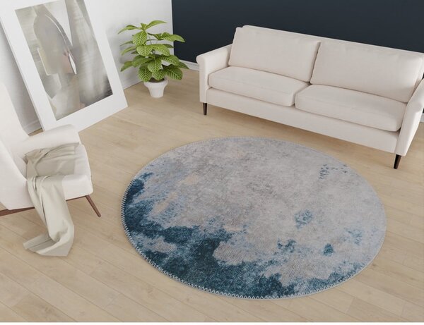 Plavo-sivi perivi okrugli tepih ø 80 cm – Vitaus