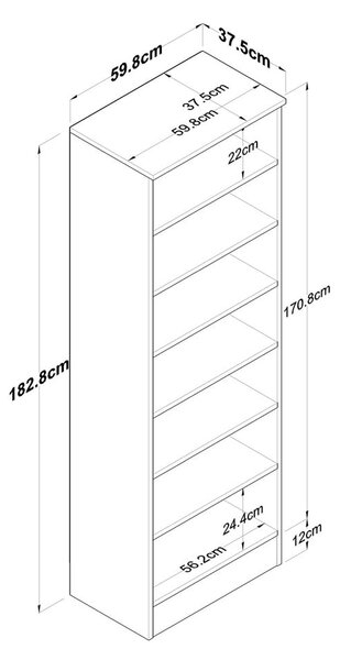 Bijelo/prirodni ormar u dekoru oraha 60x183 cm Theresa - Kalune Design