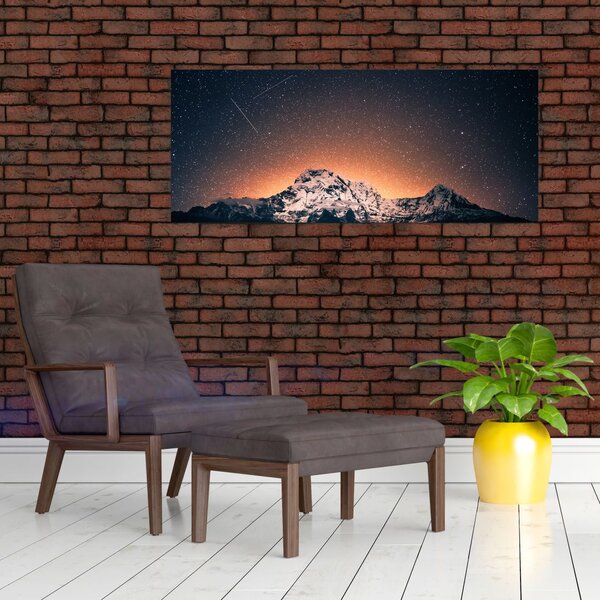 Slika noćnog neba s planinom (120x50 cm)
