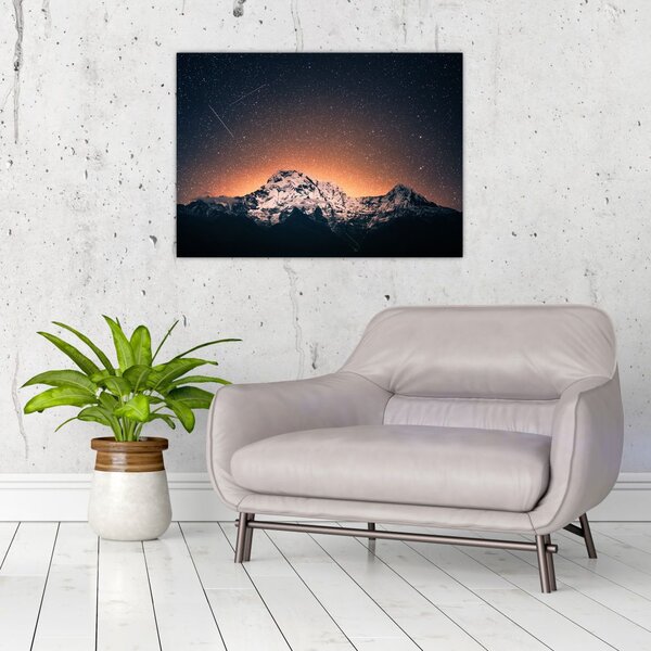 Slika noćnog neba s planinom (70x50 cm)