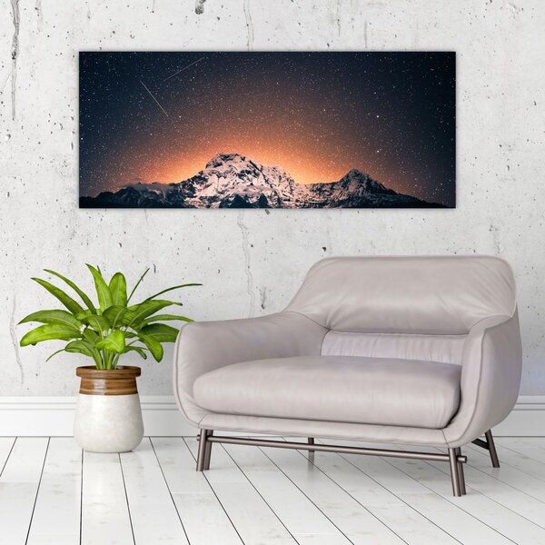 Slika noćnog neba s planinom (120x50 cm)