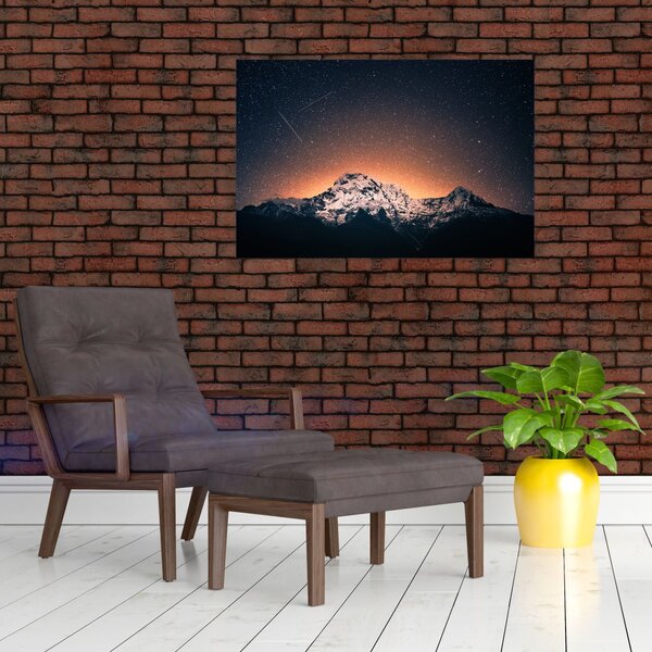 Slika noćnog neba s planinom (90x60 cm)