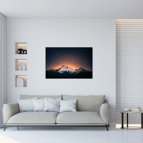 Slika noćnog neba s planinom (90x60 cm)