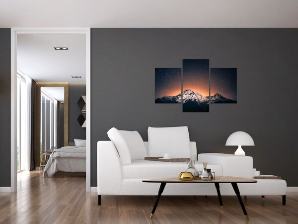 Slika noćnog neba s planinom (90x60 cm)