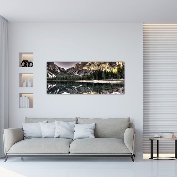 Slika jezera u planinama (120x50 cm)