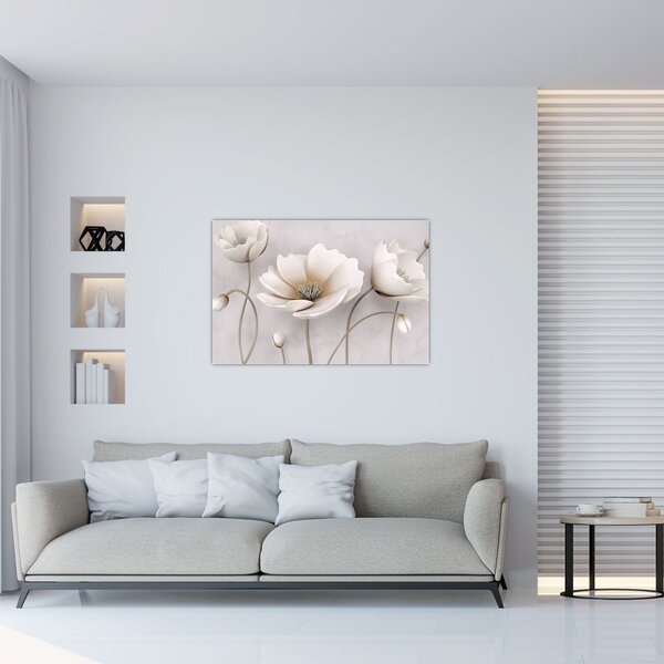 Slika bijelog cvijeća (90x60 cm)