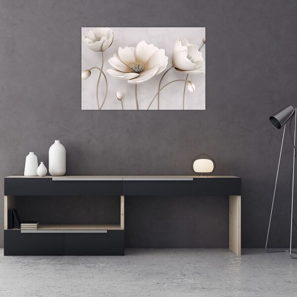 Slika bijelog cvijeća (90x60 cm)