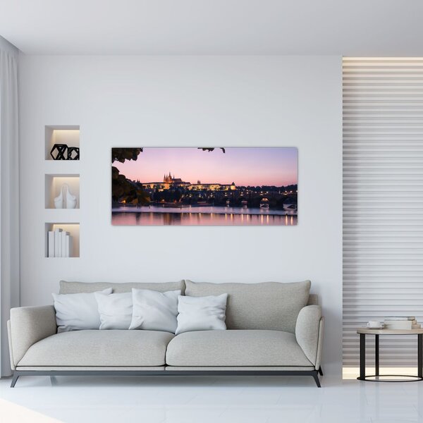 Slika Praškog dvorca i rijeke Vltave (120x50 cm)