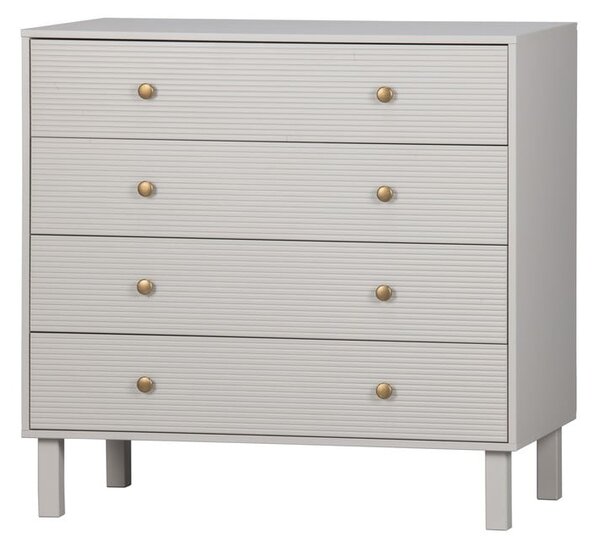 Svijetlo siva niska komoda od masivnog bora 94x91 cm Madu – WOOOD