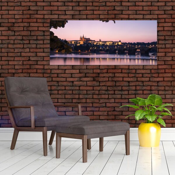 Slika Praškog dvorca i rijeke Vltave (120x50 cm)