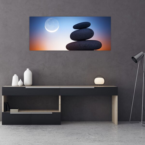 Slika naslaganog kamenja jedno na drugo (120x50 cm)