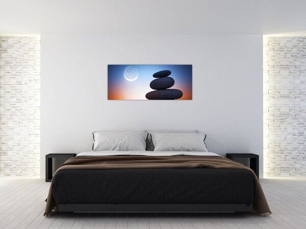 Slika naslaganog kamenja jedno na drugo (120x50 cm)