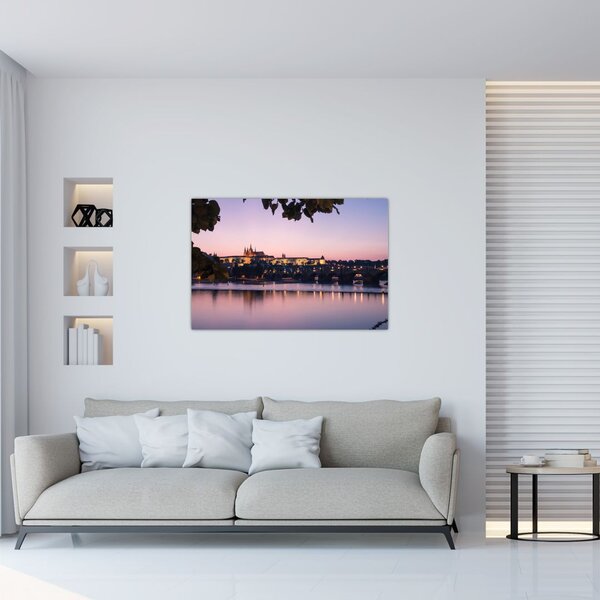 Slika Praškog dvorca i rijeke Vltave (90x60 cm)