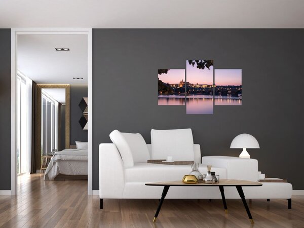 Slika Praškog dvorca i rijeke Vltave (90x60 cm)