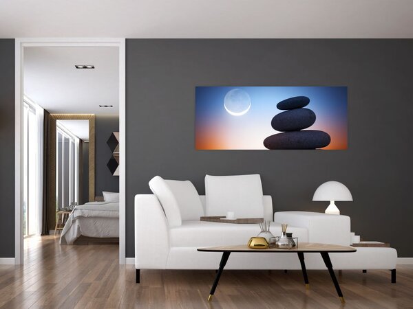 Slika naslaganog kamenja jedno na drugo (120x50 cm)