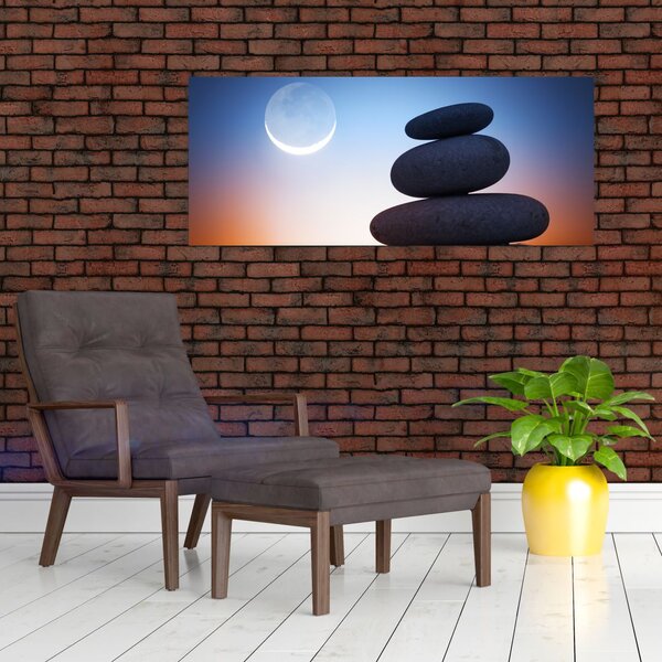 Slika naslaganog kamenja jedno na drugo (120x50 cm)