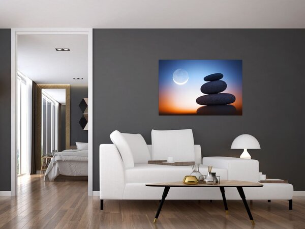 Slika naslaganog kamenja jedno na drugo (90x60 cm)