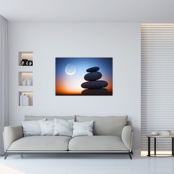 Slika naslaganog kamenja jedno na drugo (90x60 cm)