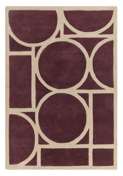 Tamno smeđi vuneni tepih 120x170 cm Metro Plum – Asiatic Carpets
