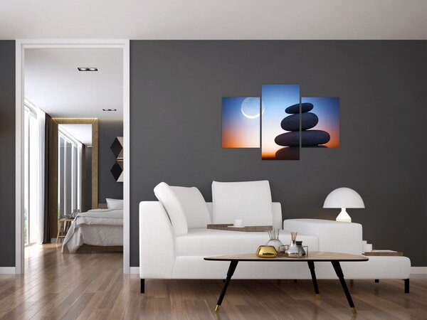 Slika naslaganog kamenja jedno na drugo (90x60 cm)