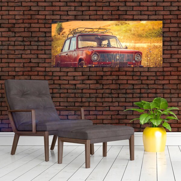 Slika automobila u polju (120x50 cm)